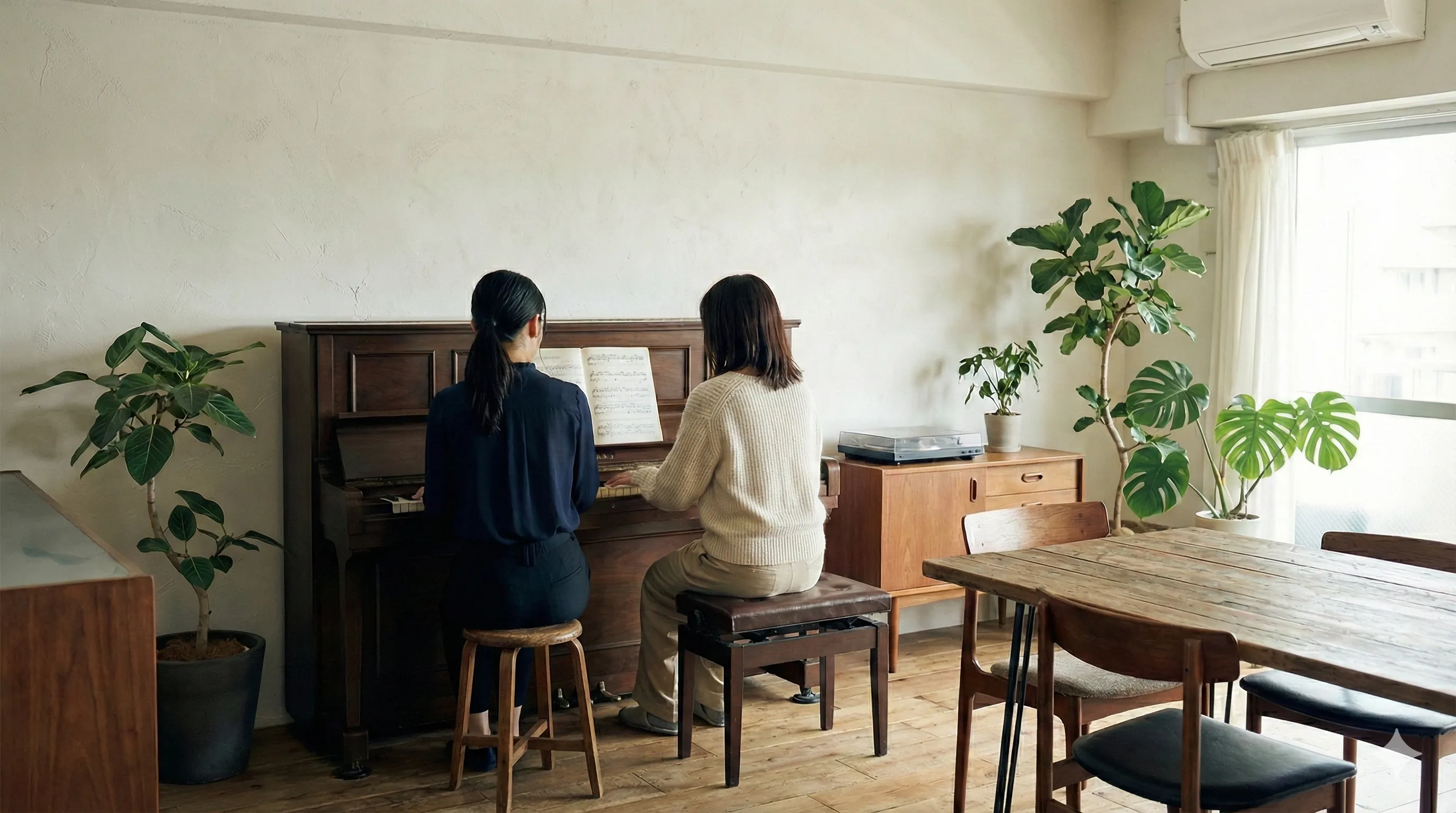 平野エリアでのピアノレッスン風景