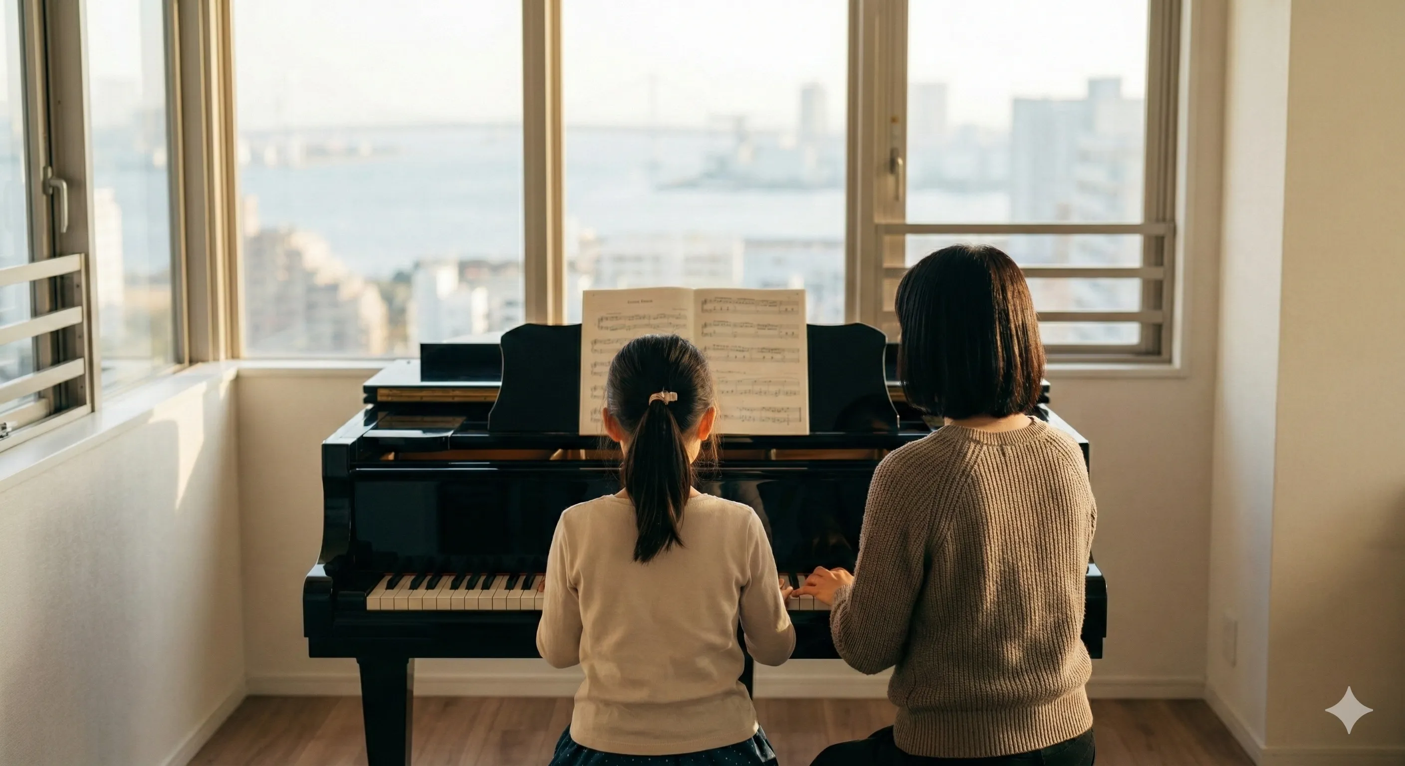 勝どきエリアの子供のピアノレッスン風景