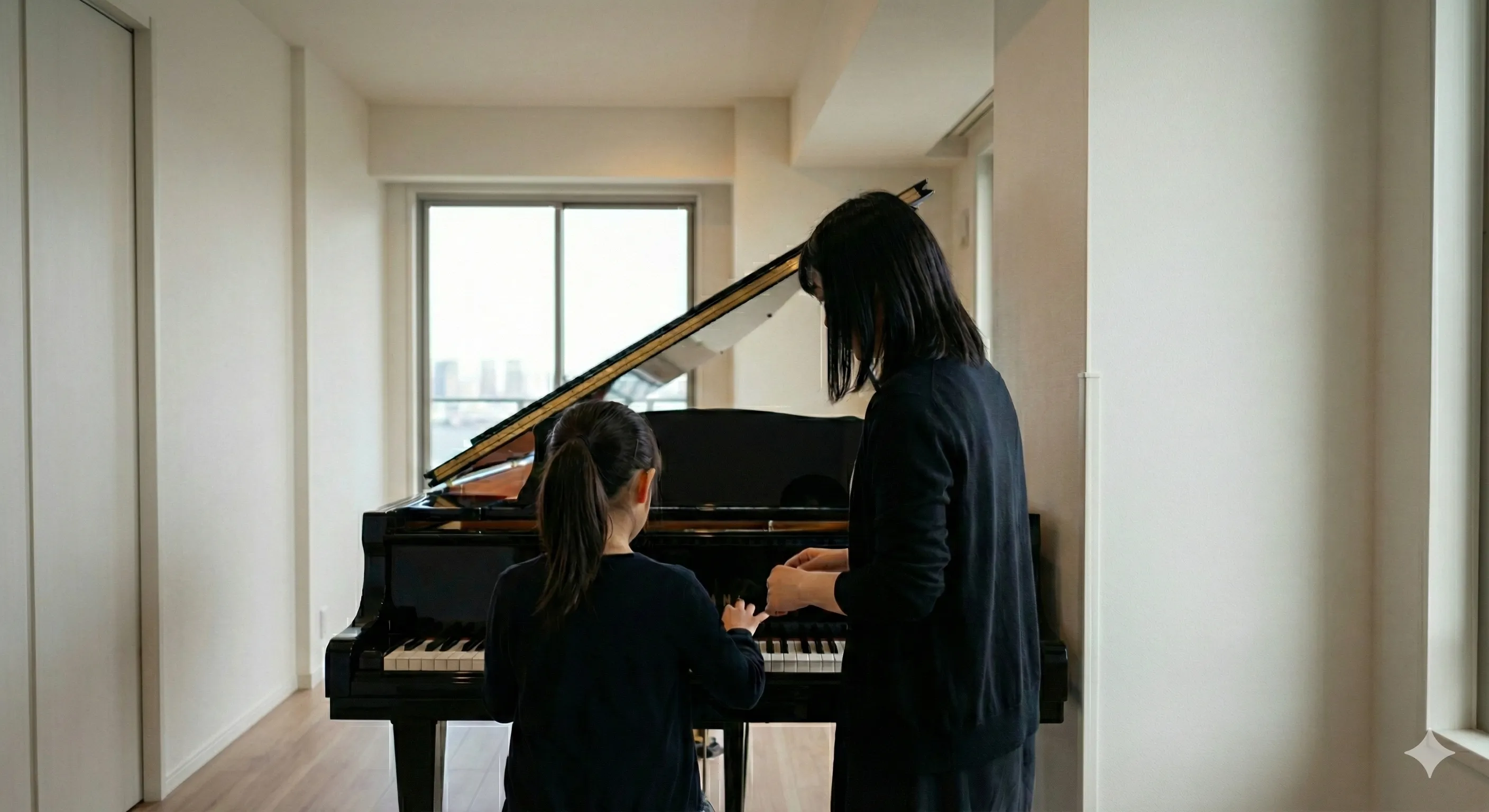 東雲エリアでの子供のピアノレッスン風景